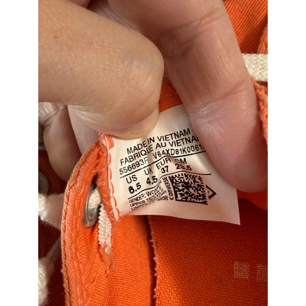 Converse Chuck Taylor All Star Shoreline Orange Slip On Sneakers Womens 6.5